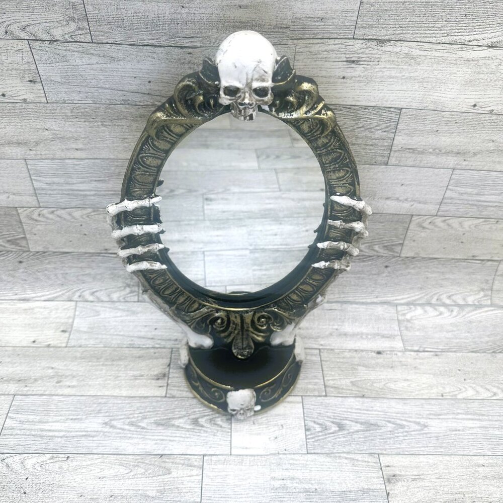 Brand New w/o Box Ashland Halloween Tabletop Skeleton Mirror 13" Tall x 8" Wide